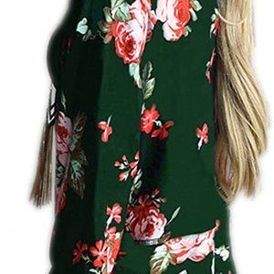 Ecowish Boho Kimono in Green Floral